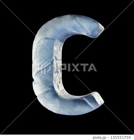 Ice block font Letter C 3D Ice block font Letter C 3D 135551759