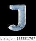 Ice block font Letter J 3D 135551767