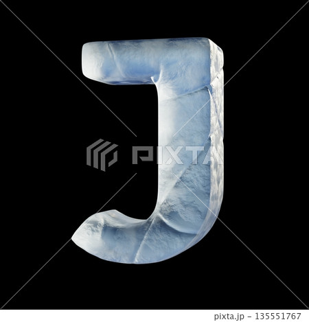 Ice block font Letter J 3D Ice block font Letter J 3D 135551767