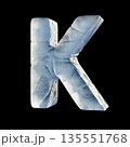 Ice block font Letter K 3D 135551768