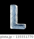 Ice block font Letter L 3D 135551770