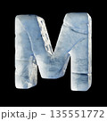 Ice block font Letter M 3D 135551772