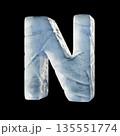 Ice block font Letter N 3D 135551774