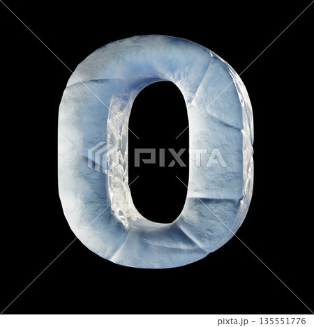 Ice block font Letter O 3D 135551776