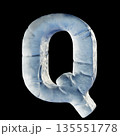 Ice block font Letter Q 3D 135551778