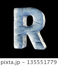 Ice block font Letter R 3D 135551779