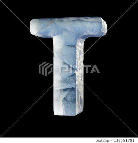 Ice block font Letter T 3D Ice block font Letter T 3D 135551781