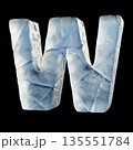 Ice block font Letter W 3D 135551784
