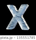 Ice block font Letter X 3D 135551785