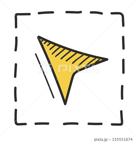 Selection tool doodle icon vector isolated 135551874