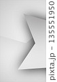 Clean minimal abstract composition with layered folded white geometric paper shapes 135551950