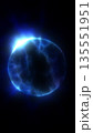 Glowing abstract blue sphere with plasma energy texture on dark background, symbolizing power and futuristic technology 135551951