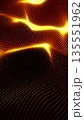 Flowing golden abstract grid of luminous dots forming dynamic waves, representing data, energy, and digital flow 135551962