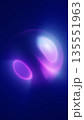 Soft glowing plasma sphere with pastel neon colors in blue and pink tones on dark background 135551963