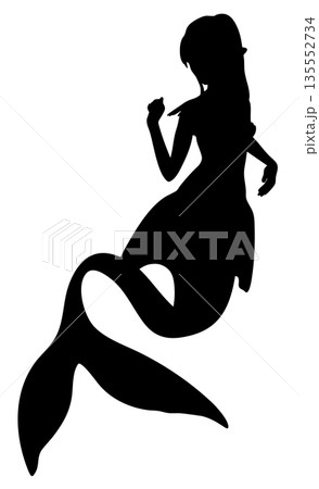 Silhouette of a Mermaid Fantasy Character 135552734