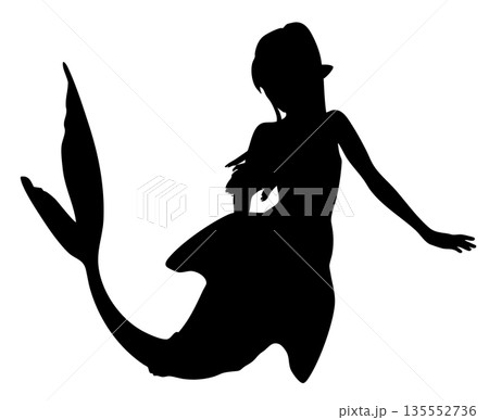 Silhouette of a Mermaid Fantasy Character Silhouette of a Mermaid Fantasy Character 135552736