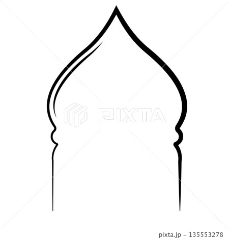 Islamic Arch Outline Icon for Cultural Architecture and Design Themes Islamic Arch Outline Icon for Cultural Architecture and Design Themes 135553278