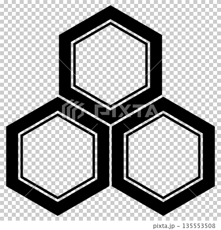 松風正孝の家紋です。三つ盛亀甲といいます。 135553508