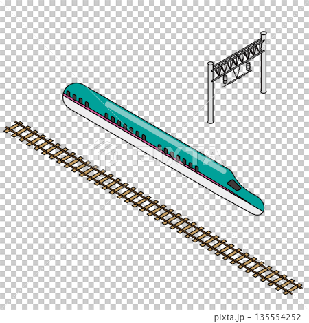 新幹線の車両をシンプルに描いたイラスト素材 新幹線の車両をシンプルに描いたイラスト素材 135554252