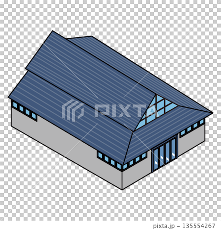 具有傳統日式建築風格的大型設施插圖 135554267