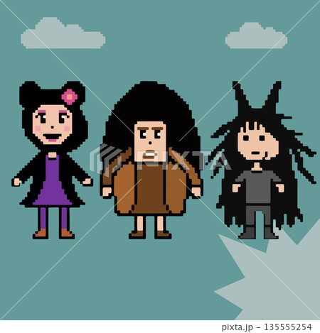 this is simple char in pixel art with simple color and green background this item good for presentations,stickers, icons, shirt design, game asset,logo and your project. 135555254