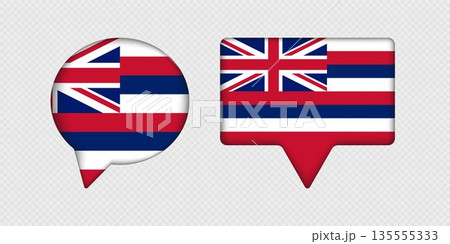 Flag of Hawaii State in Speech Bubble. 135555333