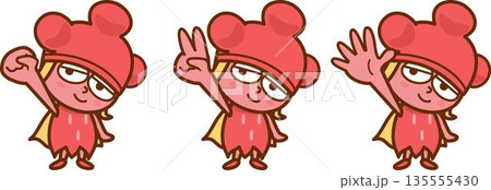 女の子のじゃんけんのグーチョキパー 女の子のじゃんけんのグーチョキパー 135555430