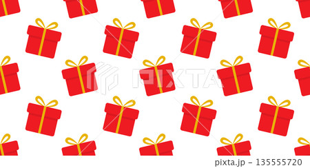 Gift Boxes Front View with tied Ribbon Bow Seamless Pattern Minimalist Flat Backdrop Banner Format. Isolated Vector illustration Promo Banner Background Poster Holidays Themed Cards, leaflets, labels Gift Boxes Front View with tied Ribbon Bow Seamless Pattern Minimalist Flat Backdrop Banner Format. Isolated Vector illustration Promo Banner Background Poster Holidays Themed Cards, leaflets, labels 135555720