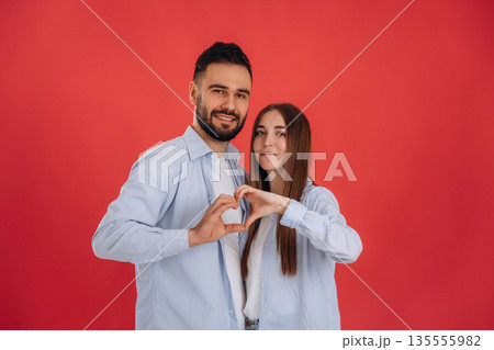 Lovely couple are together in the studio Lovely couple are together in the studio 135555982