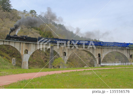 銀河鉄道の夜ゆかりの宮守川橋梁を渡るC58-239号機牽引のSL銀河号_2014/5/3撮影 135556576