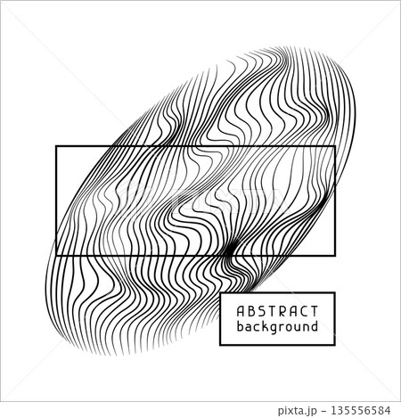 Particles and wavy lines in shape. Linear wave style. Particles and wavy lines in shape. Linear wave style. 135556584