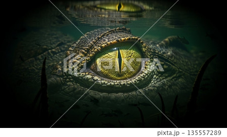Lurking hunter eye in dark water Design Material Lurking hunter eye in dark water Design Material 135557289