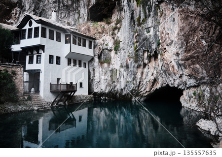Buna river and the Blagaj Tekija Buna river and the Blagaj Tekija 135557635