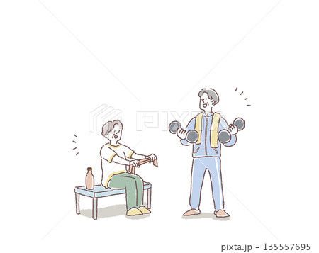 運動する高齢者 135557695