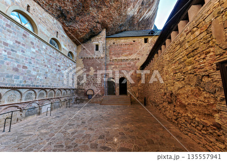 The Royal Monastery Of San Juan De La Pena near Jaca. Huesca, Aragon. Spain The Royal Monastery Of San Juan De La Pena near Jaca. Huesca, Aragon. Spain 135557941