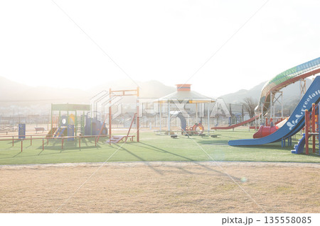大型遊具のある公園、巨大な公園の滑り台、巨大なジャングルジム 大型遊具のある公園、巨大な公園の滑り台、巨大なジャングルジム 135558085