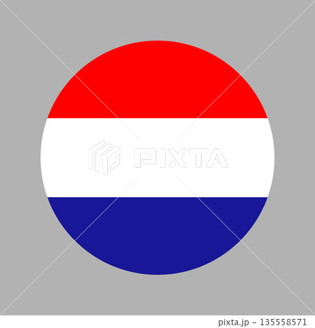 Civil Flag of Croatia circle icon. Croatian Country Flag round ensign. Republic of Croatia banner, badge. 135558571