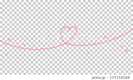 Simple and stylish pink heart background decoration. Pixel art. 135558588