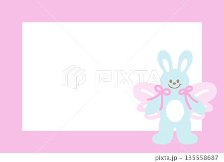 Rectangle pink frame with bunny for polaroid photo, ad template, social media post, decoration, notepads, sticky note, memo, print, poster, post card, rabbit animal, pet shop, vet, happy easter, zoo Rectangle pink frame with bunny for polaroid photo, ad template, social media post, decoration, notepads, sticky note, memo, print, poster, post card, rabbit animal, pet shop, vet, happy easter, zoo 135558687