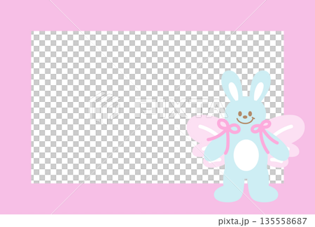 Rectangle pink frame with bunny for polaroid photo, ad template, social media post, decoration, notepads, sticky note, memo, print, poster, post card, rabbit animal, pet shop, vet, happy easter, zoo Rectangle pink frame with bunny for polaroid photo, ad template, social media post, decoration, notepads, sticky note, memo, print, poster, post card, rabbit animal, pet shop, vet, happy easter, zoo 135558687