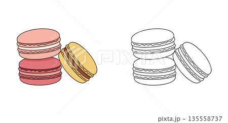 シンプルなマカロンのアイコンイラスト 135558737