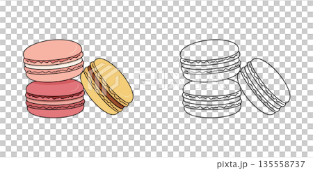 シンプルなマカロンのアイコンイラスト 135558737