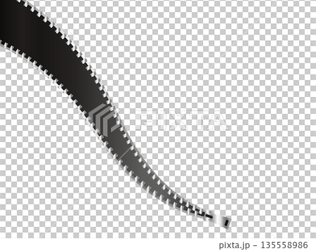 高級感のあるファスナーの背景　ブラック＆シルバー 135558986