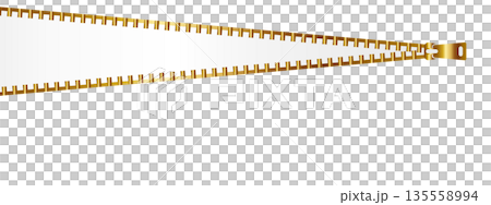 Luxurious zipper banner background in white and gold 135558994