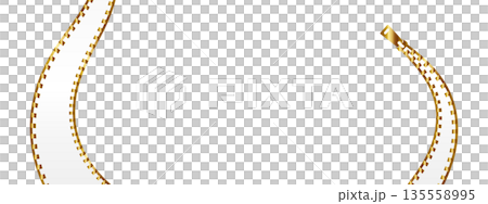 Luxurious zipper banner background in white and gold 135558995