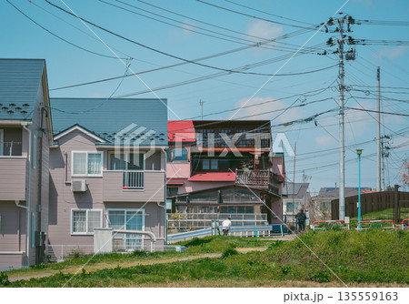 Small picturesque houses in a peaceful countryside of Fukushima, Japan Small picturesque houses in a peaceful countryside of Fukushima, Japan 135559163