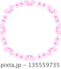 桜のフレーム（花びら中心の丸い枠） 135559735