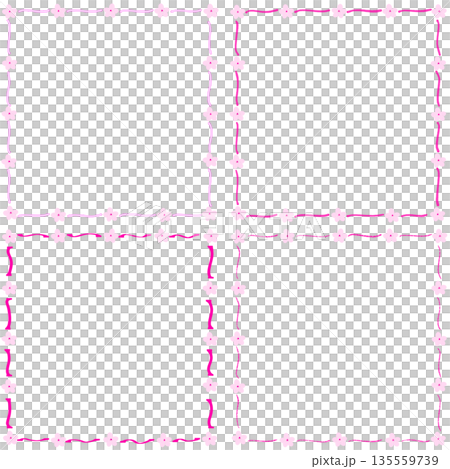 桜のフレーム（シンプルな花の四角い枠） 135559739