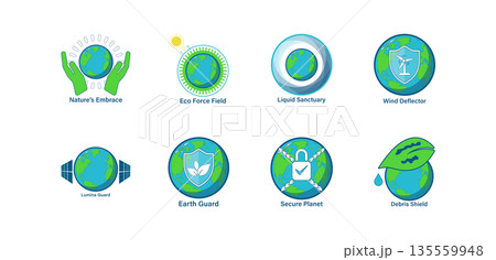 Global Sustainability Concepts,Vector Earth Protection and Environmental Conservation Icon Set 135559948