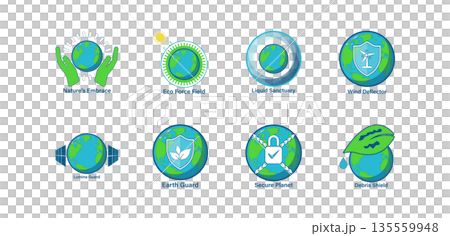 Global Sustainability Concepts,Vector Earth Protection and Environmental Conservation Icon Set 135559948